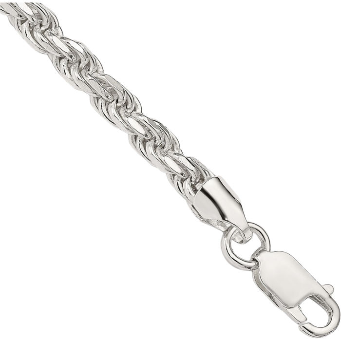 925 Sterling Silver 4.6mm Rope Chain Bracelet