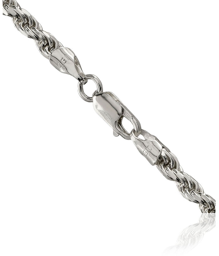 925 Sterling Silver 4.6mm Rope Chain Twisted Link Necklace