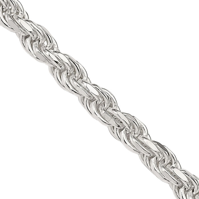 925 Sterling Silver 4.6mm Rope Chain Twisted Link Necklace