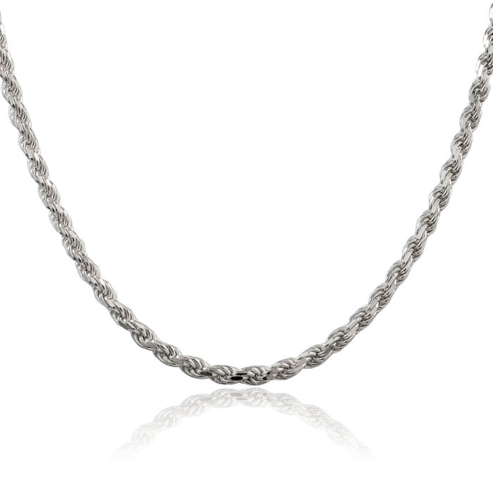 925 Sterling Silver 4.6mm Rope Chain Twisted Link Necklace