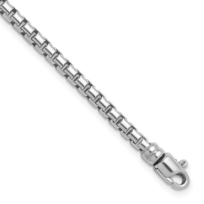 925 Sterling Silver 4mm Box Link Chain Bracelet