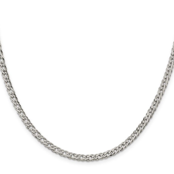 925 Sterling Silver 4.25mm 6 Side Double Curb Link Chain Necklace