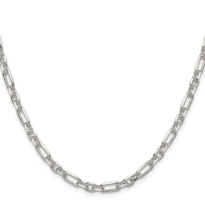 925 Sterling Silver 4.5mm Cable Rolo Link Chain Belcher Necklace