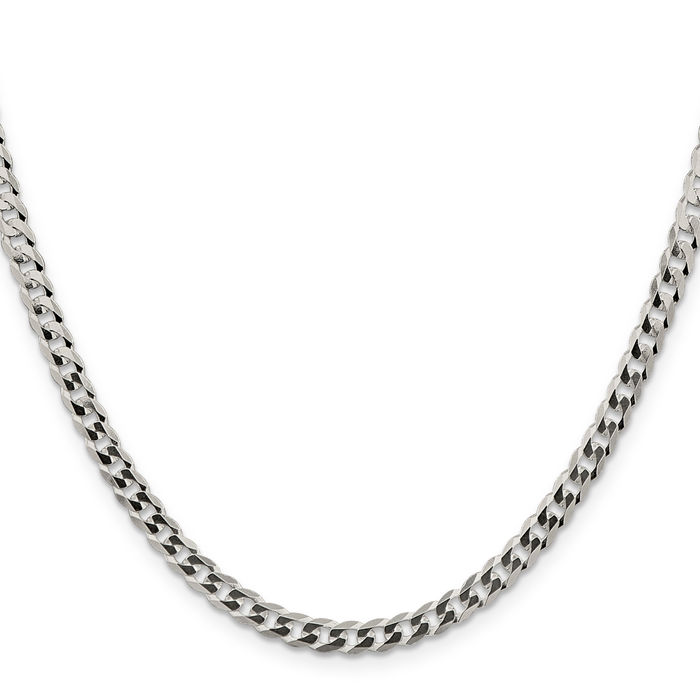 925 Sterling Silver 4.7mm Curb Link Chain Necklace