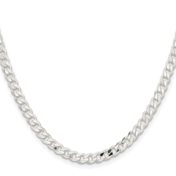 925 Sterling Silver 4.5mm Curb Link Chain Necklace