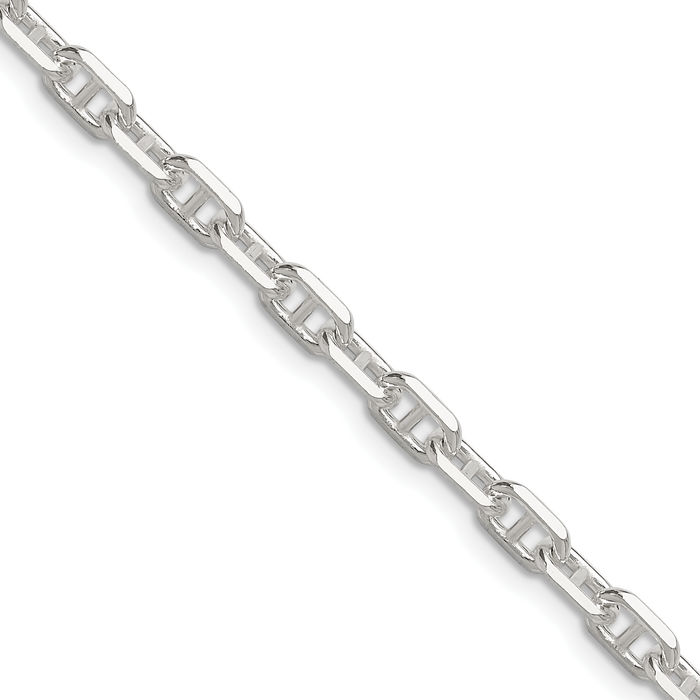 925 Sterling Silver 4.75mm Anchor Mariner Link Chain Necklace