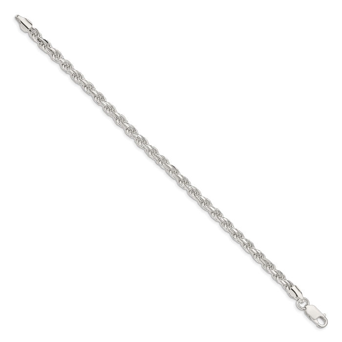 925 Sterling Silver 4.6mm Rope Chain Bracelet