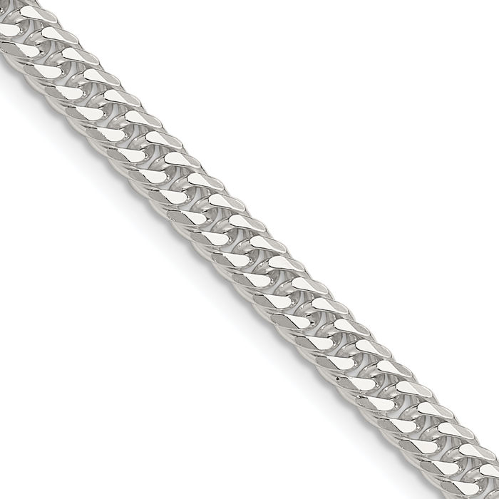 925 Sterling Silver 4.8mm Double Curb Link Chain Necklace