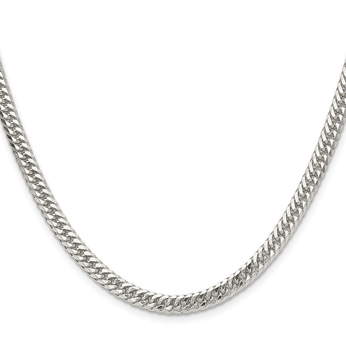 925 Sterling Silver 4.8mm Double Curb Link Chain Necklace