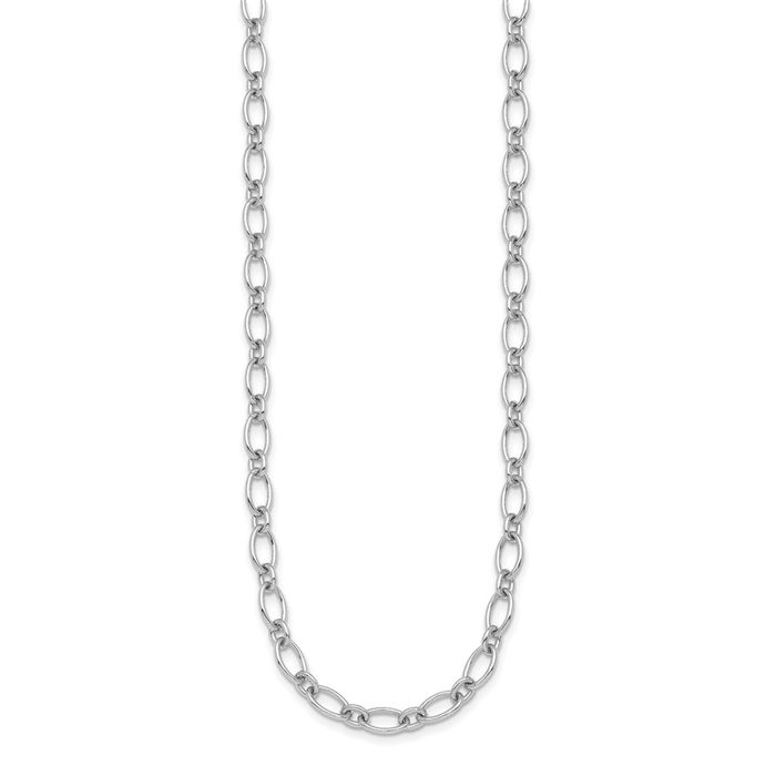 925 Sterling Silver 4.9mm Oval Cable Rolo Link Chain Belcher Necklace