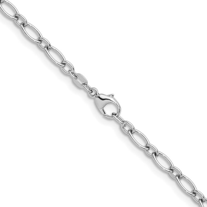 925 Sterling Silver 4.9mm Oval Cable Rolo Link Chain Belcher Necklace