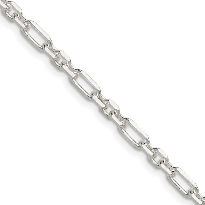 925 Sterling Silver 4mm Cable Curb Link Chain Necklace