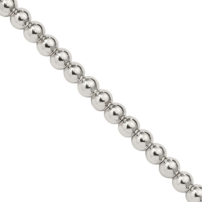 925 Sterling Silver 4mm Beads Box Link Chain Necklace