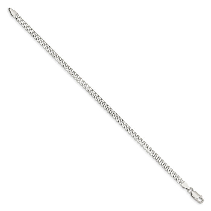 925 Sterling Silver 4mm Curb Link Chain Bracelet