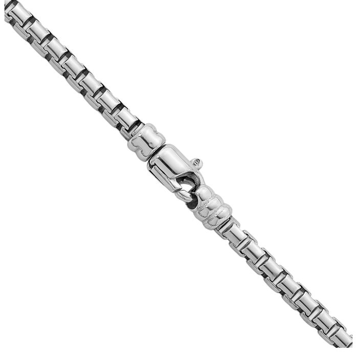 925 Sterling Silver 4mm Box Link Chain Necklace