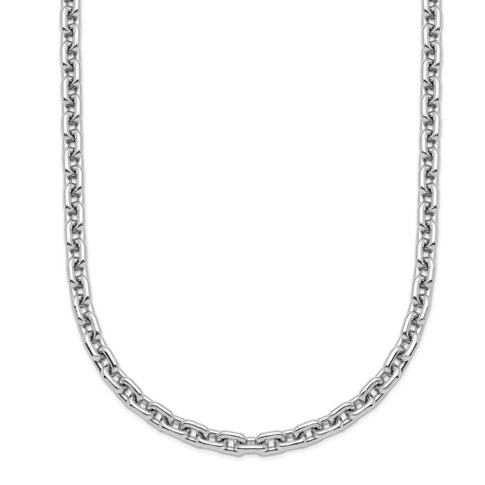 925 Sterling Silver 4mm Cable Rolo Link Chain Belcher Necklace