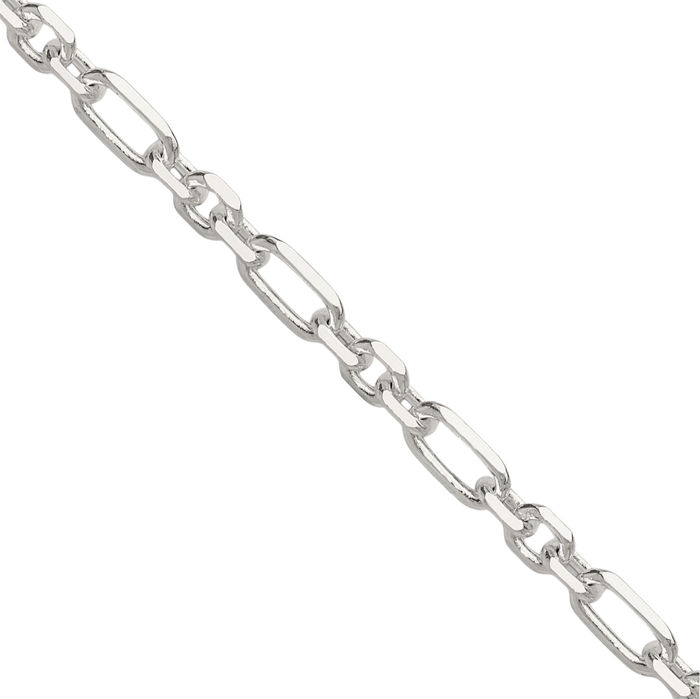 925 Sterling Silver 4mm Cable Curb Link Chain Necklace