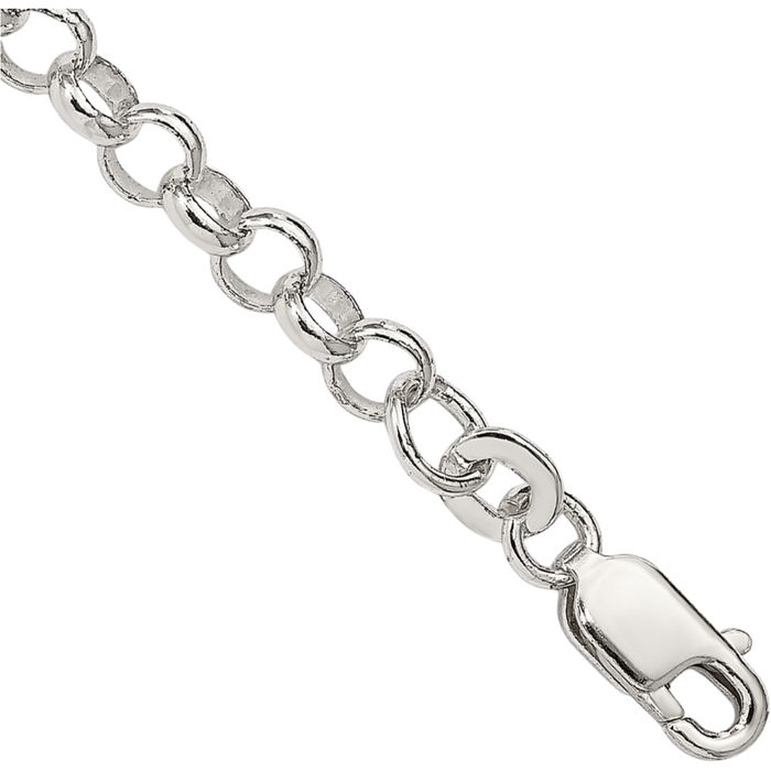 925 Sterling Silver 4mm Cable Rolo Link Chain Bracelet