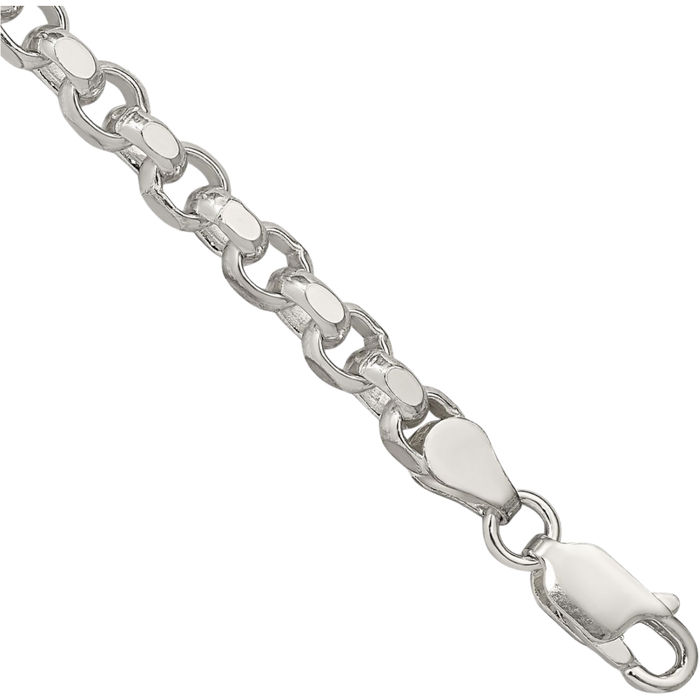 925 Sterling Silver 4mm Cable Rolo Link Chain Bracelet