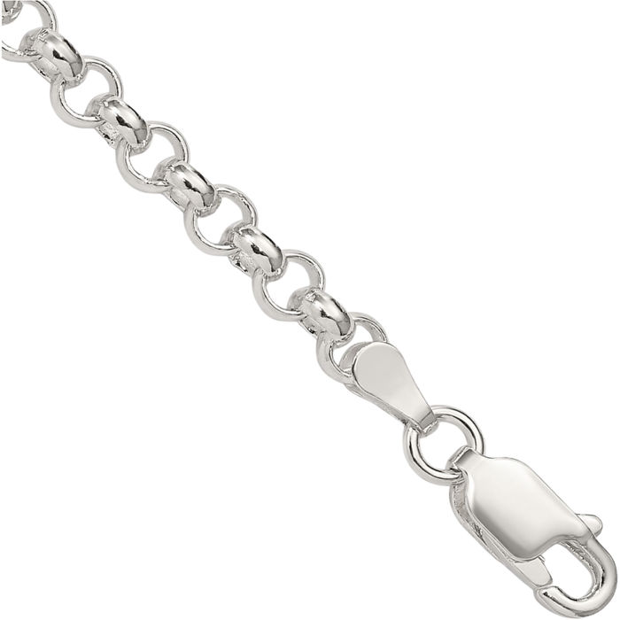 925 Sterling Silver 4mm Cable Rolo Link Chain Bracelet