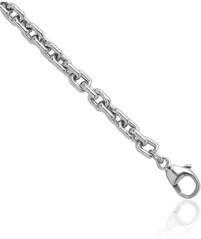 925 Sterling Silver 4mm Cable Rolo Link Chain Bracelet