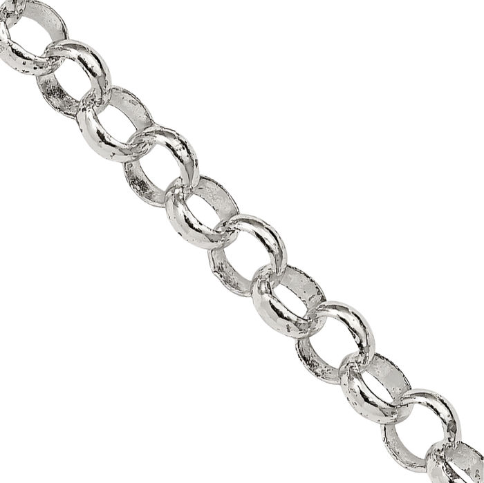 925 Sterling Silver 4mm Cable Rolo Link Chain Belcher Necklace