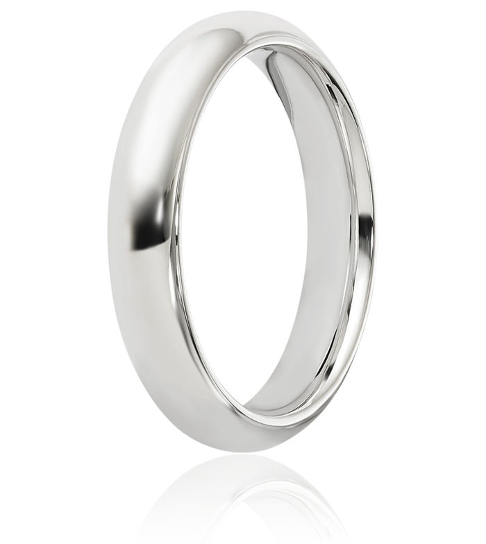 925 Sterling Silver 4mm Comfort Fit Plain Classic Wedding Band Ring