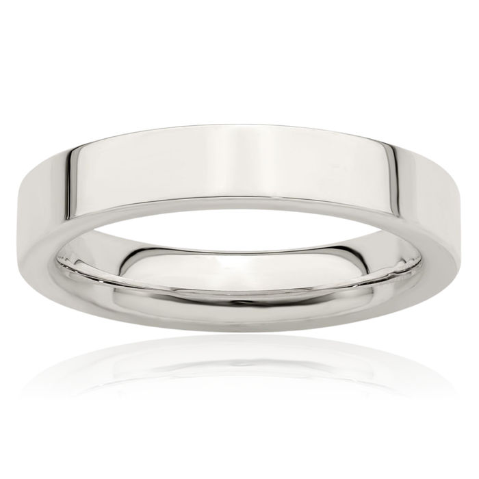 925 Sterling Silver 4mm Comfort Fit Plain Classic Wedding Band Ring
