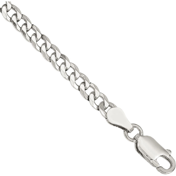 925 Sterling Silver 4mm Curb Link Chain Bracelet