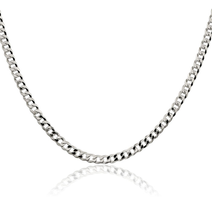 925 Sterling Silver 4mm Curb Link Chain Necklace