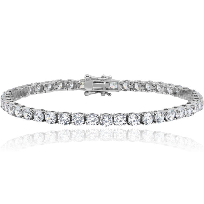 925 Sterling Silver 4mm Cubic Zirconia CZ Tennis Bracelet