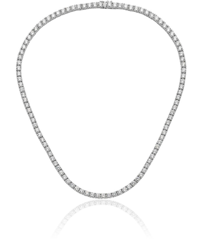 925 Sterling Silver 4mm Cubic Zirconia CZ Tennis Chain Necklace