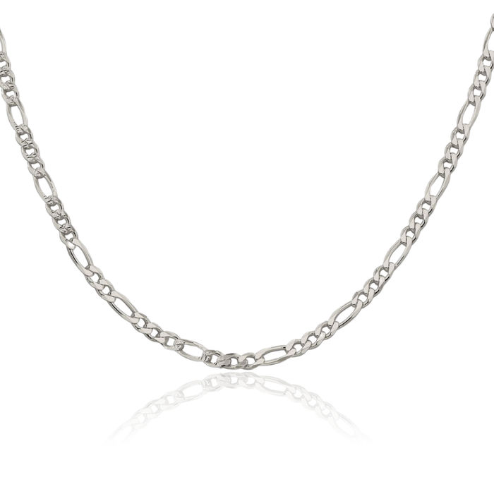 925 Sterling Silver 4mm Figaro Link Chain Necklace