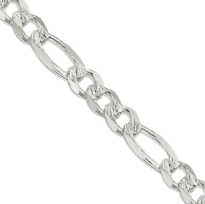 925 Sterling Silver 4mm Figaro Link Chain Necklace