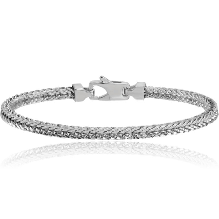 925 Sterling Silver 4mm Franco Link Chain Bracelet