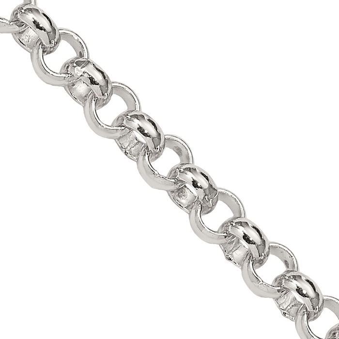 925 Sterling Silver 4mm Cable Rolo Link Chain Belcher Necklace