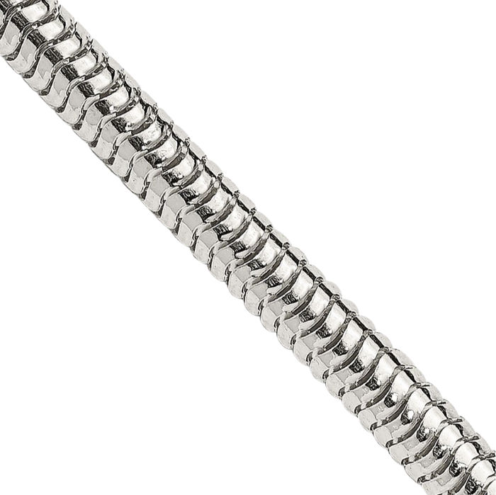 925 Sterling Silver 4mm Round Cubetto Omega Snake Chain Herringbone Necklace