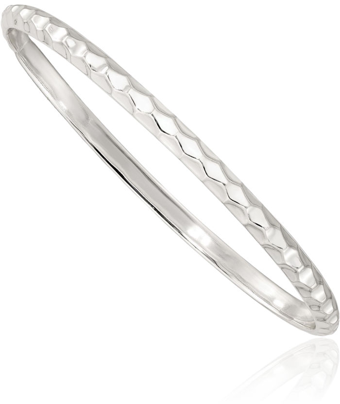 925 Sterling Silver 4mm Slip On Bangle Bracelet