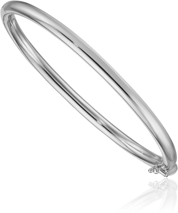 925 Sterling Silver 4mm Tube Slip On Bangle Bracelet