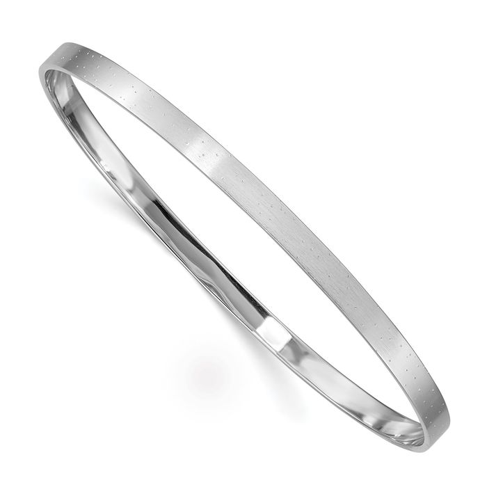 925 Sterling Silver 4mm Slip On Bangle Bracelet