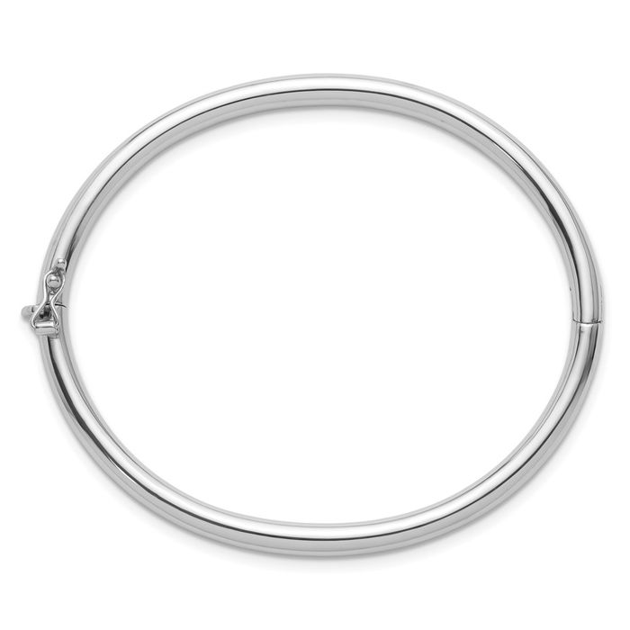 925 Sterling Silver 4mm Tube Slip On Bangle Bracelet