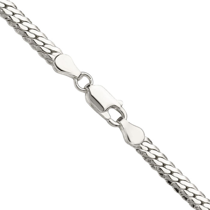 925 Sterling Silver 6.25mm Double Oval Chain Necklace