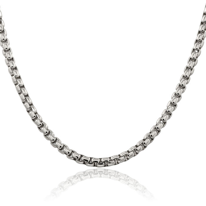 925 Sterling Silver 5.2mm Round Box Link Chain Necklace