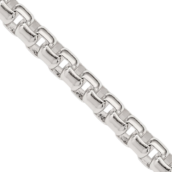 925 Sterling Silver 5.2mm Round Box Link Chain Necklace