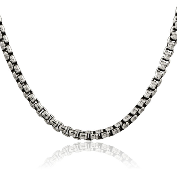 925 Sterling Silver Vintage 5.2mm Round Box Link Chain Necklace