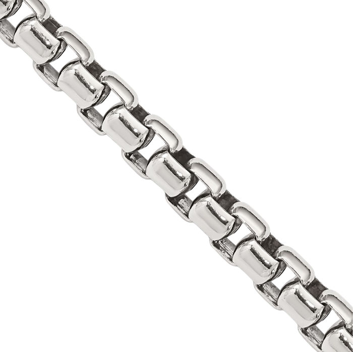 925 Sterling Silver Vintage 5.2mm Round Box Link Chain Necklace