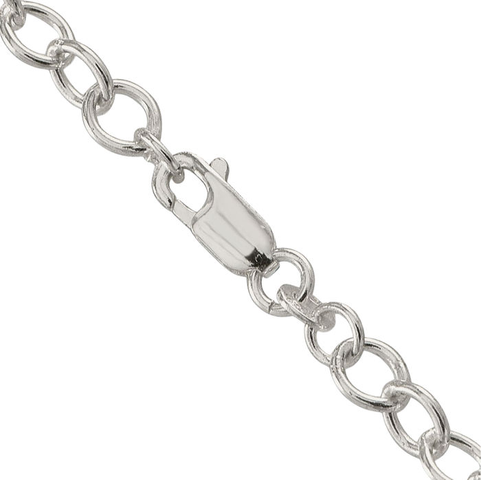 925 Sterling Silver 5.3mm Oval Cable Rolo Link Chain Belcher Necklace