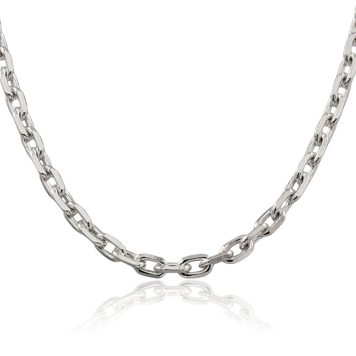 925 Sterling Silver 5.4mm Oval Cable Rolo Link Chain Belcher Necklace