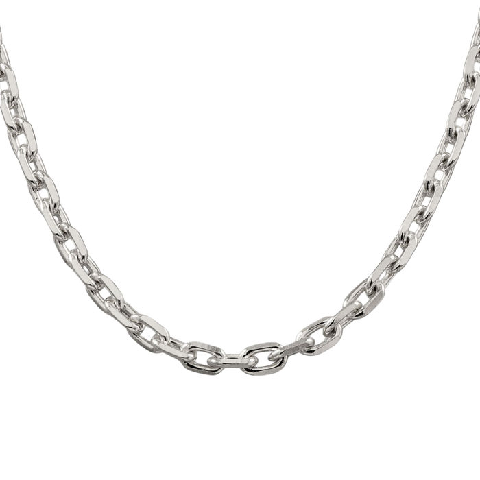 925 Sterling Silver 5.4mm Oval Cable Rolo Link Chain Belcher Necklace