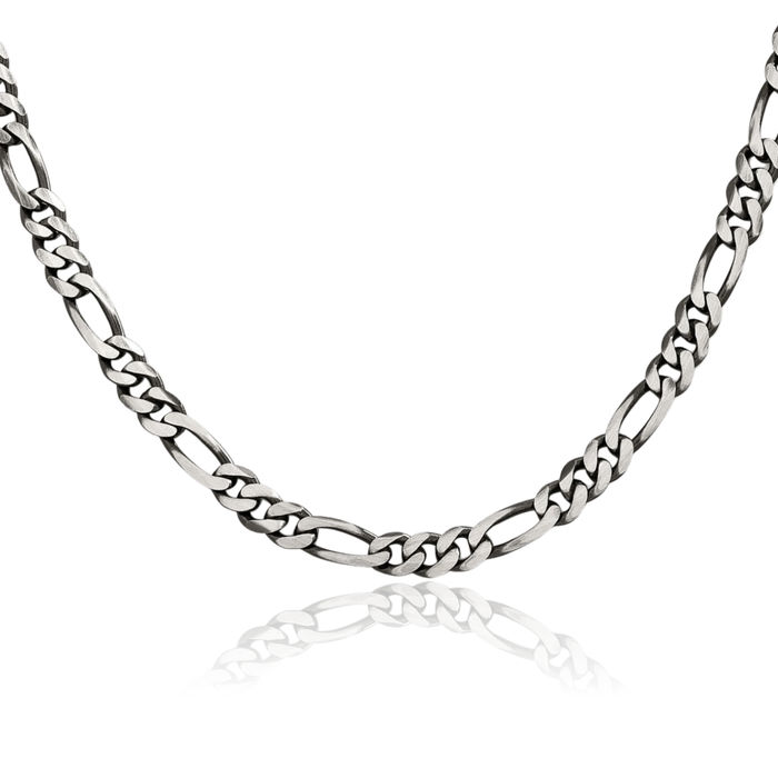 925 Sterling Silver Vintage 5.5mm Figaro Link Chain Necklace